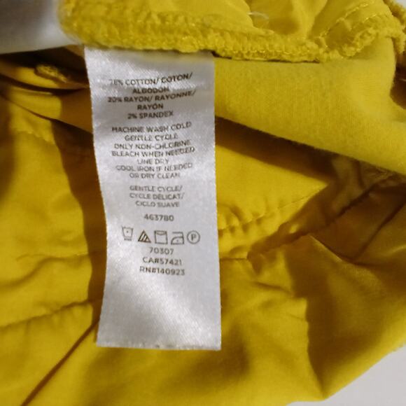 LOFT Marisa The Riviera Pant 8P Lemon Yellow Cotton Blend Cropped Machine Wash - Picture 9 of 9